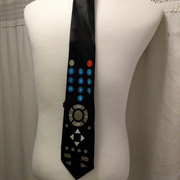 Other - Black Tie Remote Control Theme Necktie Men's Neck